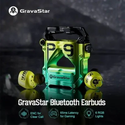 Gravastar Sirius Pro TWS Wireless Gaming Earbuds &ndash; Neon Green